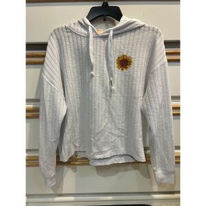 White Sweatshirt With Sunflower​